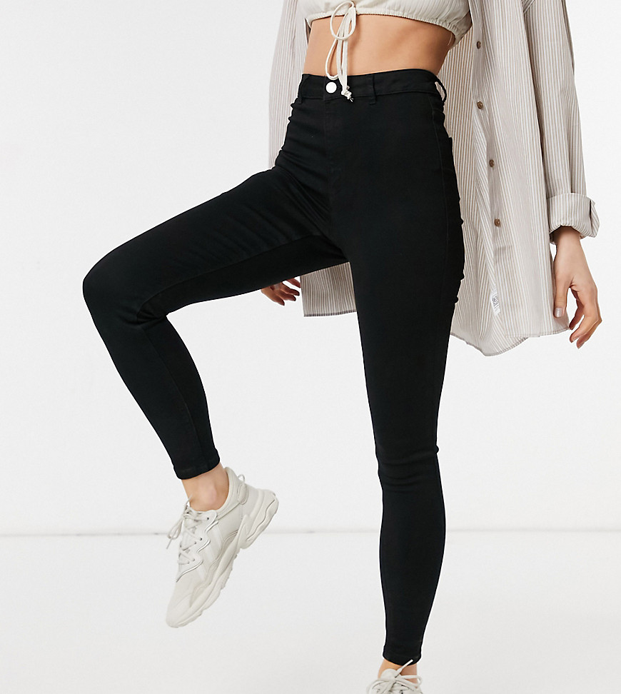 Missguided Vice high waist skinny jeans with belt loops in black