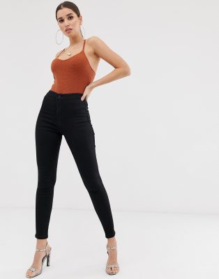 stretchy high waisted black jeans