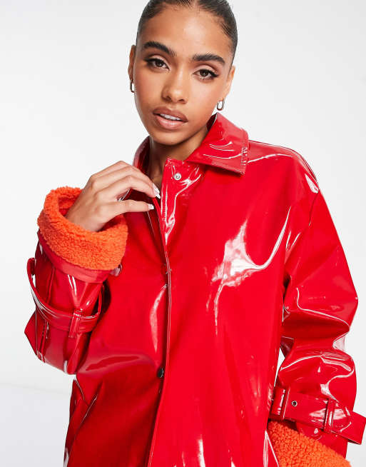 Missguided red outlet coat