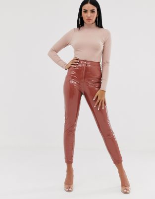 missguided vinyl pants
