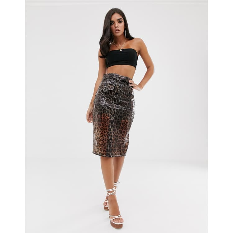 Zebra print outlet skirt missguided