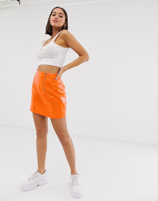 Orange 2025 skirt missguided