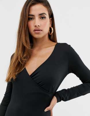 black wrap dress asos