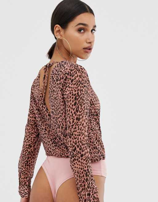 Missguided leopard deals bodysuit