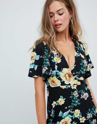 high low midi wrap dress