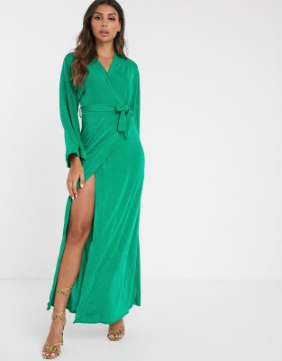 asos green kimono dress