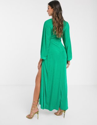 missguided green maxi dress