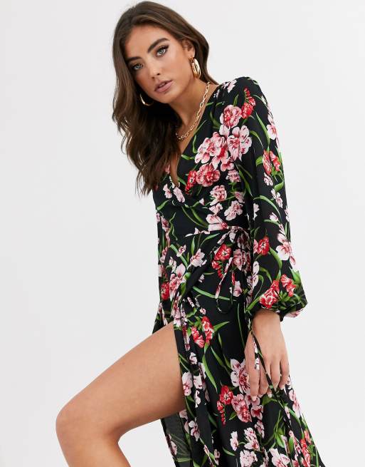 Missguided wrap sale dress