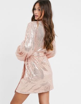 missguided rose gold dress