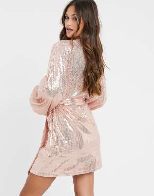 missguided rose gold dress