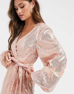 missguided rose gold dress