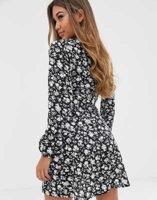 missguided floral tea dress