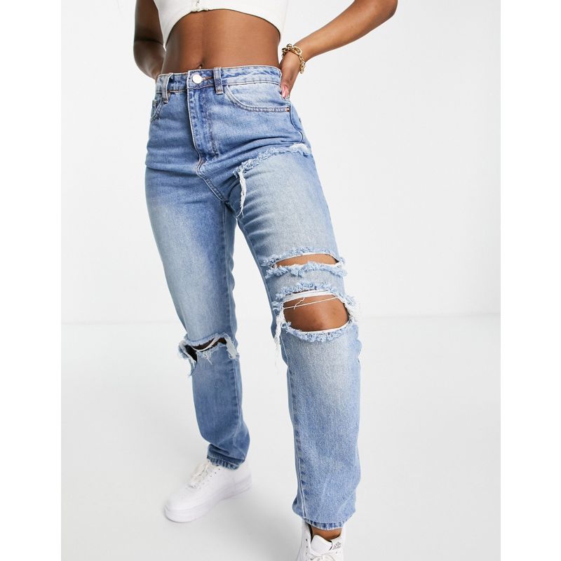 Donna Jeans Missguided - Wrath - Jeans con ginocchia effetto invecchiato blu