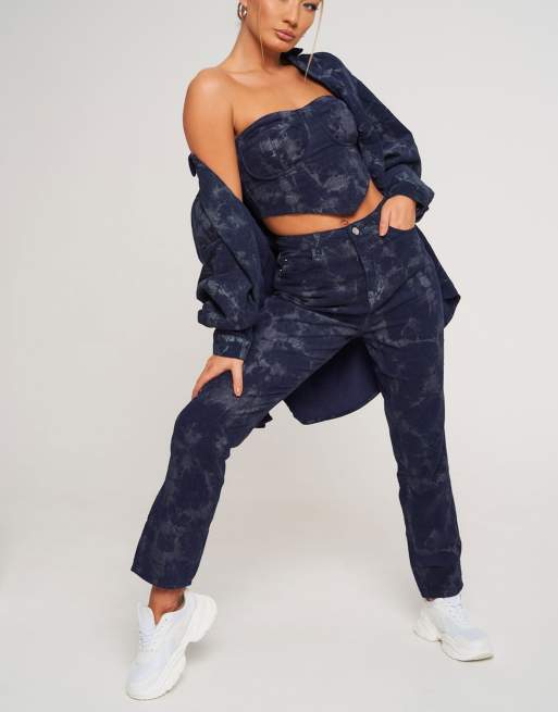 Missguided - Wrath - Jeans in effetto tie-dye in coordinato