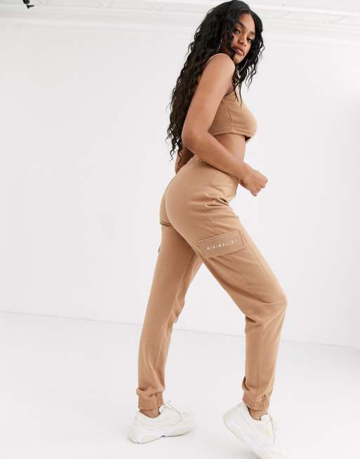 Missguided camel joggers new arrivals