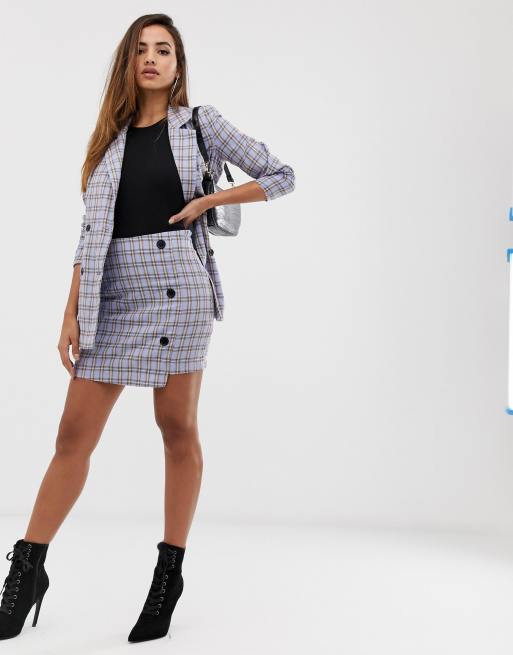 Blåternet blazer og nederdel, del af sæt fra Missguided, 3 af 3