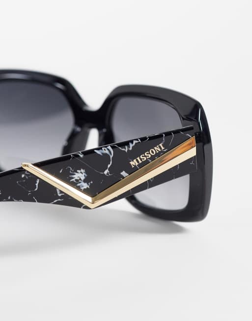 Missoni Bold oversized geometrical sunglasses with dark grey shaded lenses in black - BLACK, 2 of 3