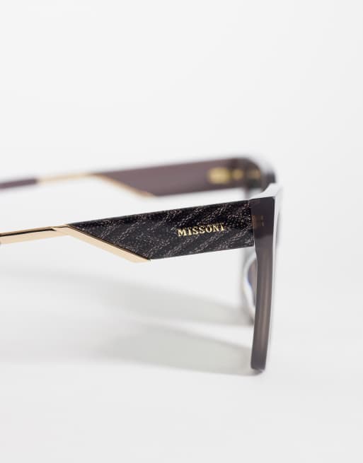 Missoni – Eckige Oversize-Sonnenbrille mit graubraun getönten Gläsern, 2 von 3