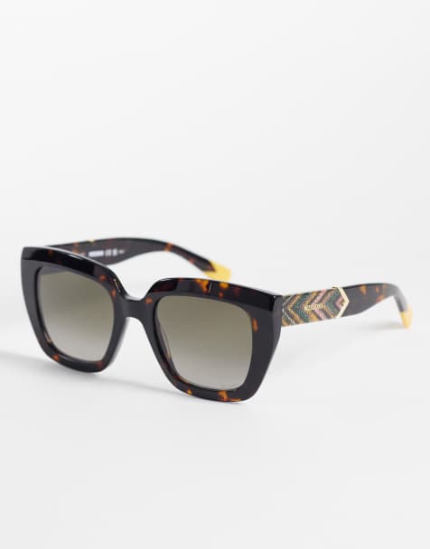 Missoni – Eckige Sonnenbrille in Braun mit braun getönten Gläsern - view 1