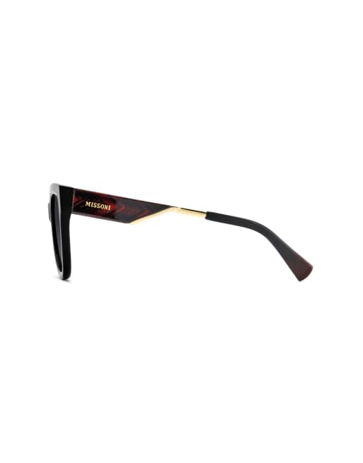 Missoni eckige Sonnenbrille mit grau getönten Gläsern in Schwarz, 3 von 7