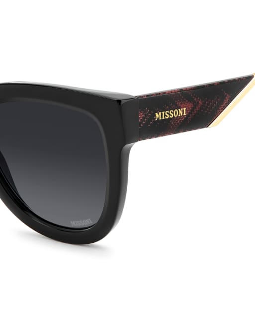 Missoni eckige Sonnenbrille mit grau getönten Gläsern in Schwarz, 4 von 7