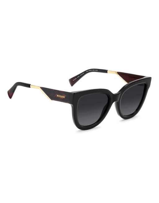 Missoni eckige Sonnenbrille mit grau getönten Gläsern in Schwarz, 5 von 7