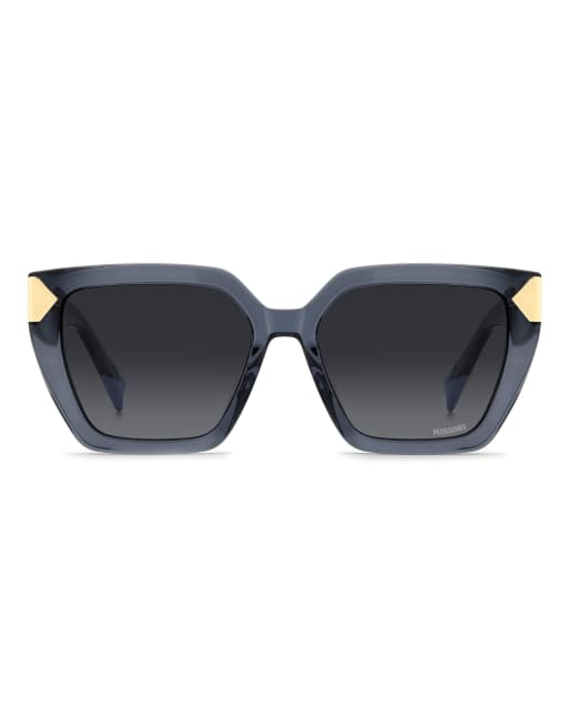 Missoni eckige Sonnenbrille mit grau verlaufenden Gläsern in Blau, 2 von 7