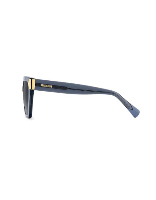 Missoni eckige Sonnenbrille mit grau verlaufenden Gläsern in Blau, 3 von 7