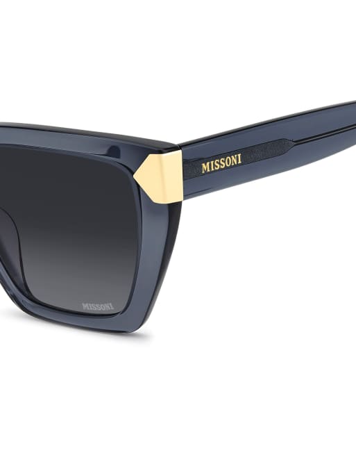 Missoni eckige Sonnenbrille mit grau verlaufenden Gläsern in Blau, 4 von 7