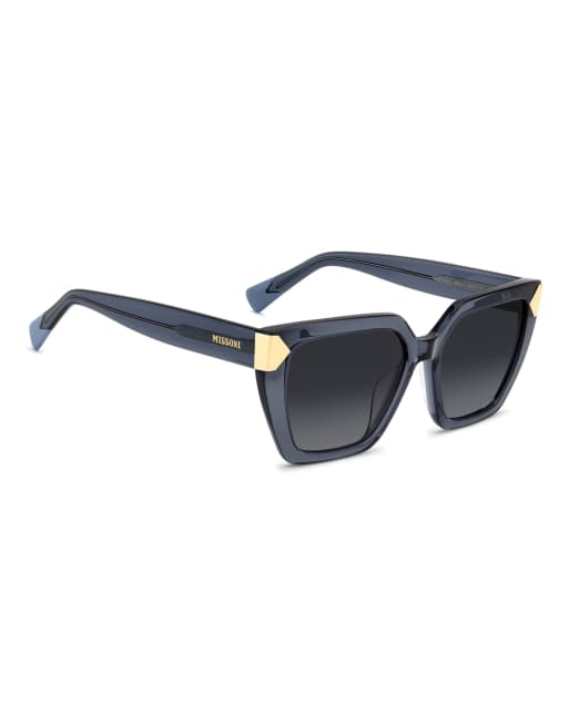Missoni eckige Sonnenbrille mit grau verlaufenden Gläsern in Blau, 5 von 7