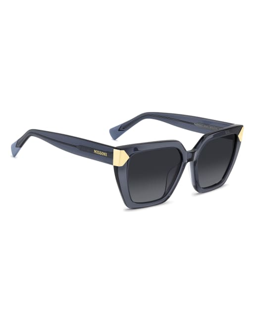 Missoni eckige Sonnenbrille mit grau verlaufenden Gläsern in Blau, 6 von 7