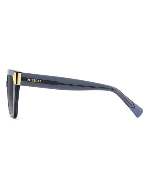 Missoni eckige Sonnenbrille mit grau verlaufenden Gläsern in Blau, 7 von 7