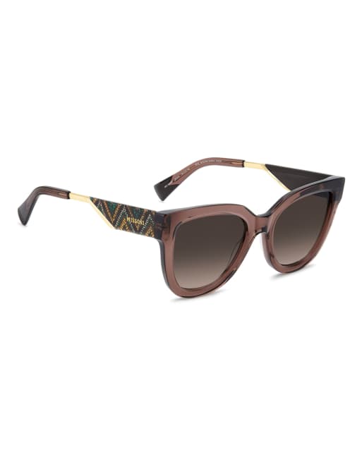 Missoni gafas de sol cuadradas con lentes marrones degradadas en marrón, 5 de 7