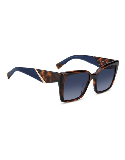 Missoni occhiali da sole rettangolari con lenti sfumate blu in marrone, 5 di 7