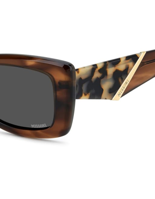 Missoni Sonnenbrille, rechteckig, mit grauen Gläsern in Braun, 4 von 7