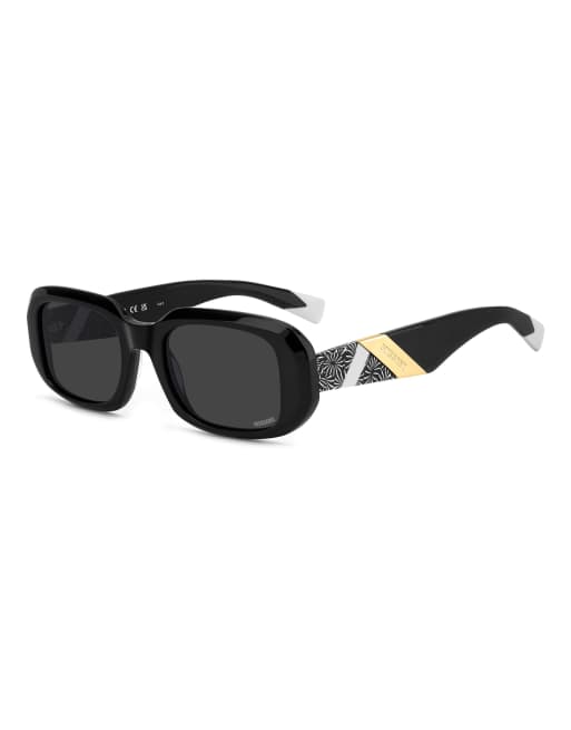 Missoni Sunglasses – Eckig-ovale Sonnenbrille in Schwarz mit grauen Gläsern, 2 von 7