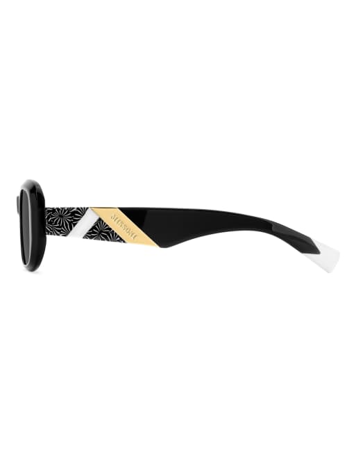 Missoni Sunglasses – Eckig-ovale Sonnenbrille in Schwarz mit grauen Gläsern, 5 von 7