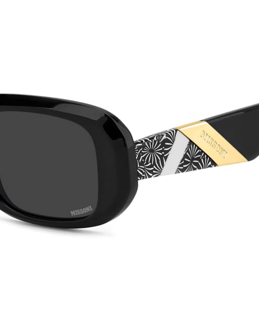 Missoni Sunglasses – Eckig-ovale Sonnenbrille in Schwarz mit grauen Gläsern, 6 von 7