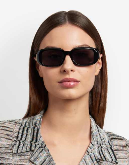 Missoni Sunglasses – Eckig-ovale Sonnenbrille in Schwarz mit grauen Gläsern, 7 von 7