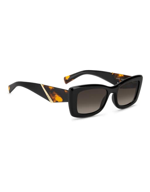 Missoni Sunglasses Missoni sung rectangular sunglasses with brown shaded gradient lenses in black, 5 of 7