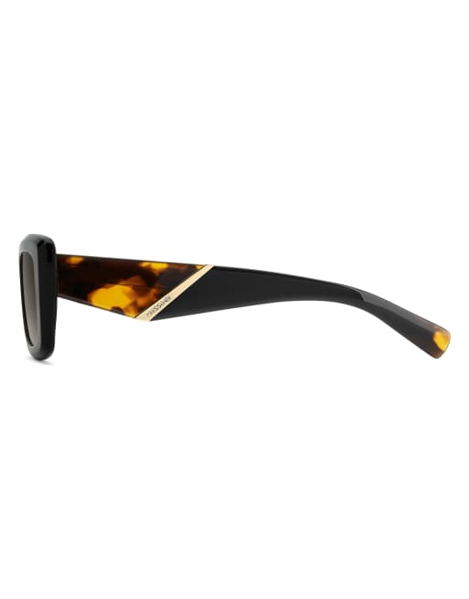 Missoni Sunglasses Missoni sung rectangular sunglasses with brown shaded gradient lenses in black, 7 of 7