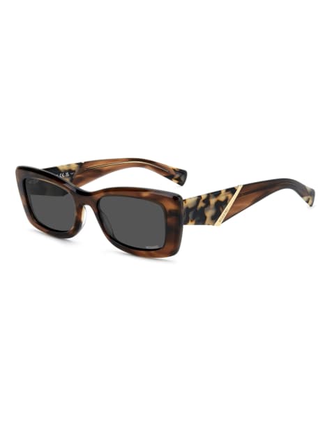 Missoni Sunglasses Missoni sung rectangular sunglasses with grey lenses in brown - view 1