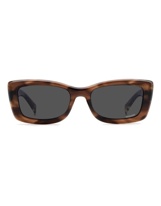 Missoni Sunglasses Missoni sung rectangular sunglasses with grey lenses in brown, 2 of 7