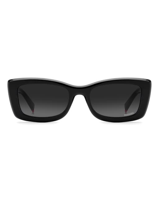 Missoni Sunglasses Missoni sung rectangular sunglasses with grey shaded gradient lenses in black, 2 of 7