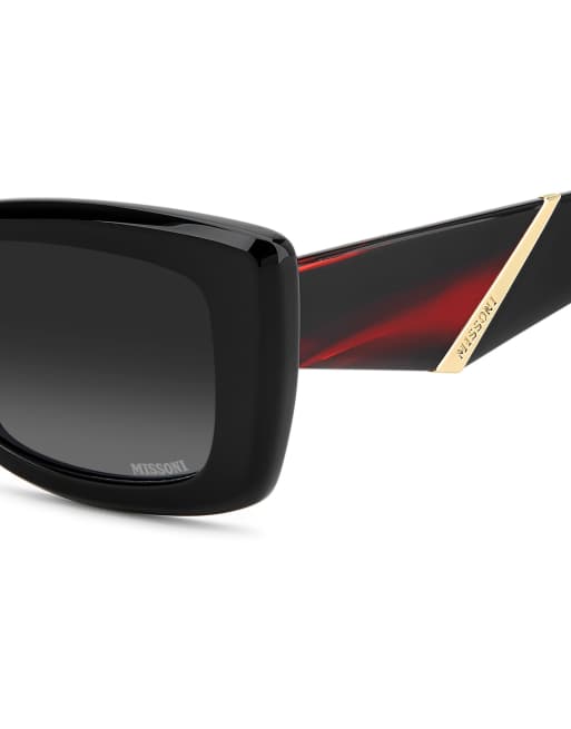 Missoni Sunglasses Missoni sung rectangular sunglasses with grey shaded gradient lenses in black, 4 of 7