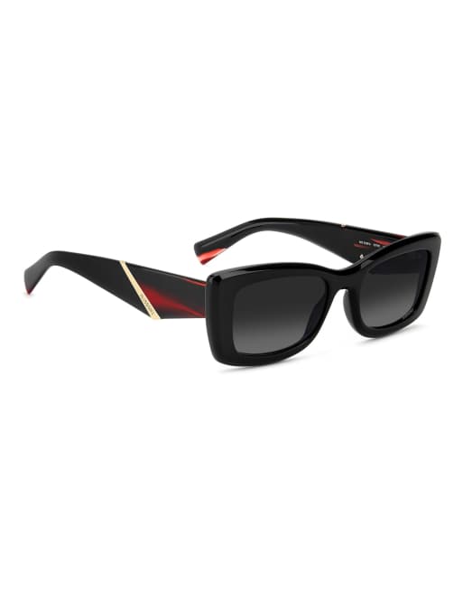 Missoni Sunglasses Missoni sung rectangular sunglasses with grey shaded gradient lenses in black, 5 of 7