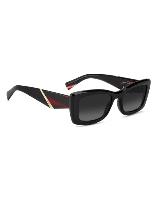 Missoni Sunglasses Missoni sung rectangular sunglasses with grey shaded gradient lenses in black, 6 of 7