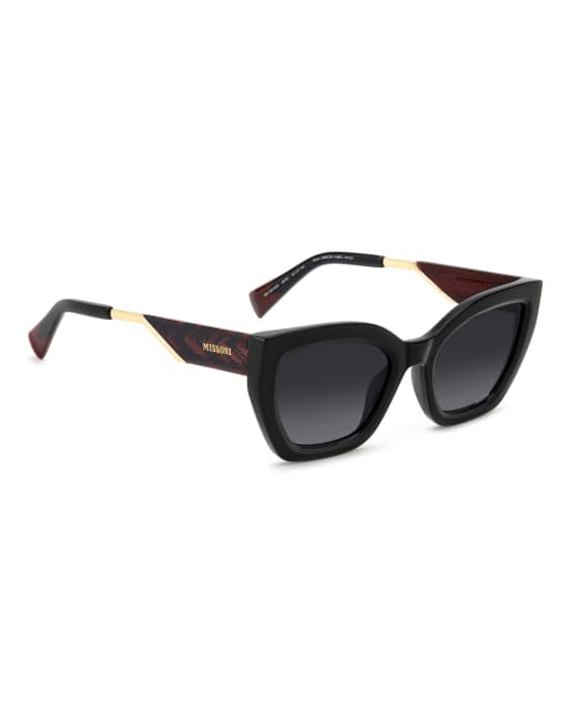 Missoni Sunglasses Missoni sung rectangular sunglasses with grey shaded lenses in black, 5 of 7