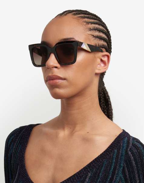 Missoni Sunglasses - Oversized vierkante zonnebril met bruin getinte glazen in bruin - view 1