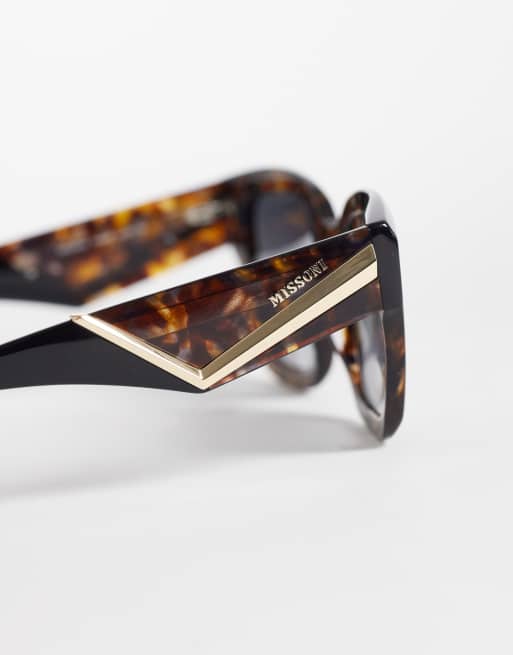 Missoni Sunglasses MIS0007/S Brown Zig Zag Motif Brown Gold Lens Missoni Sunglasses Square sunglasses with brown shaded  main image 2
